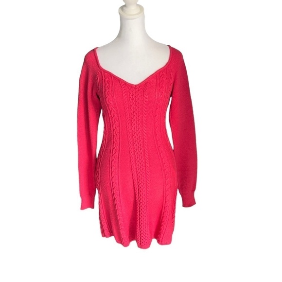 Free People - NWT Small World Mini Long Sleeve Sweater Dress Sz S - Picture 3 of 10